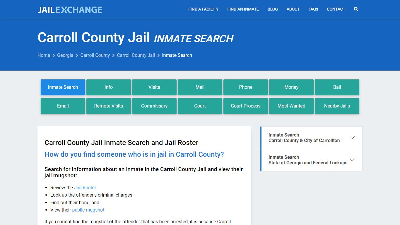 Inmate Search: Roster & Mugshots - Carroll County Jail, GA